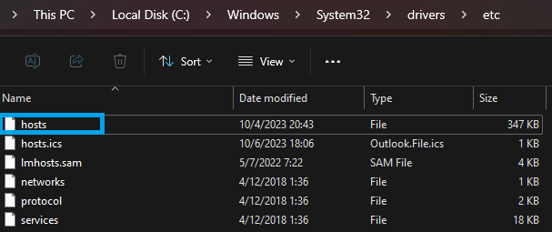 Setup the blacklist in hosts file